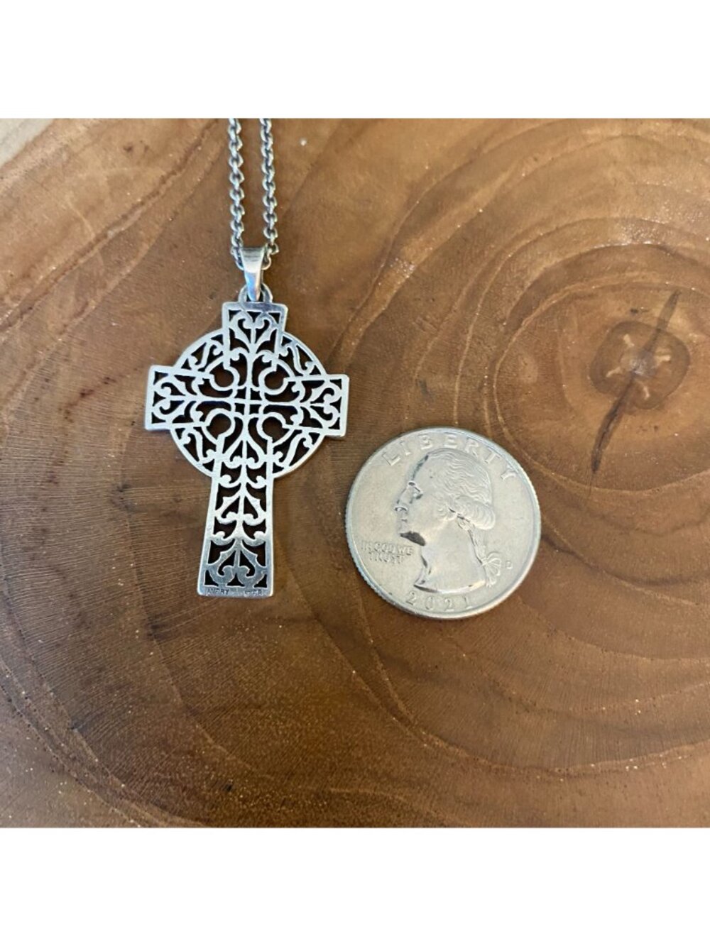 RETIRED James Avery Celtic Cross Necklace, Sterling Silver - Picture 4 of 4